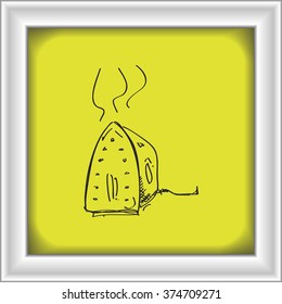 Simple hand drawn doodle of an iron