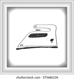 Simple hand drawn doodle of an iron