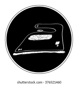 Simple hand drawn doodle of an iron