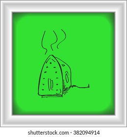Simple hand drawn doodle of an iron