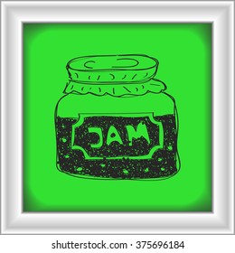 Simple hand drawn doodle of a jam jar