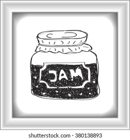 Simple hand drawn doodle of a jam jar