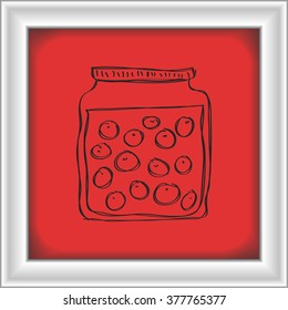 Simple hand drawn doodle of a jar
