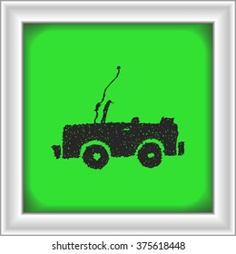 Simple hand drawn doodle of a jeep