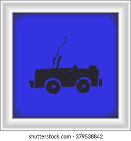 Simple hand drawn doodle of a jeep