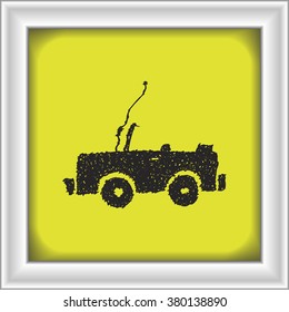 Simple hand drawn doodle of a jeep