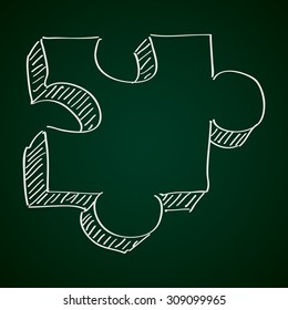 Simple hand drawn doodle of a jigsaw piece