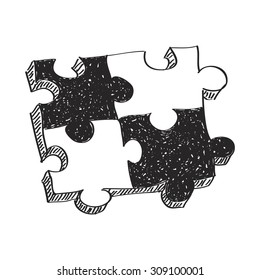 Simple hand drawn doodle of a jigsaw piece