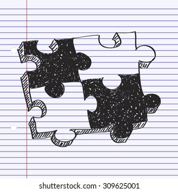 Simple hand drawn doodle of a jigsaw piece