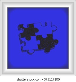 Simple hand drawn doodle of a jigsaw piece