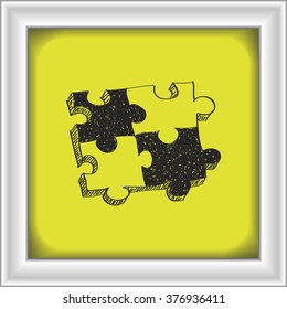 Simple hand drawn doodle of a jigsaw piece