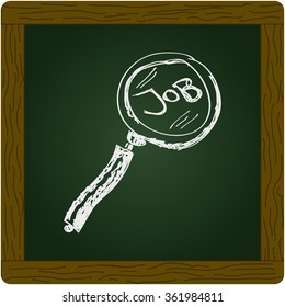 Simple hand drawn doodle of a job search