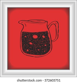 Simple hand drawn doodle of a jug