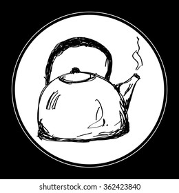 Simple hand drawn doodle of a kettle