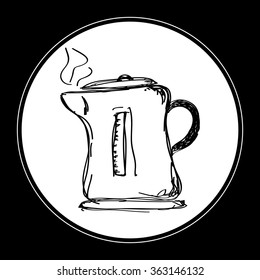 Simple hand drawn doodle of a kettle