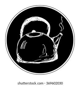 Simple hand drawn doodle of a kettle