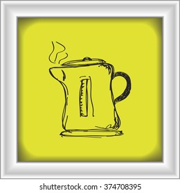 Simple hand drawn doodle of a kettle