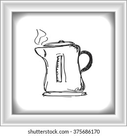 Simple hand drawn doodle of a kettle