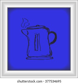 Simple hand drawn doodle of a kettle