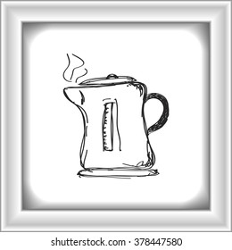 Simple hand drawn doodle of a kettle