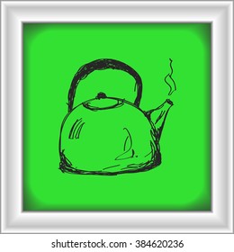 Simple hand drawn doodle of a kettle