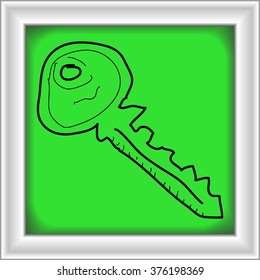 Simple hand drawn doodle of a key