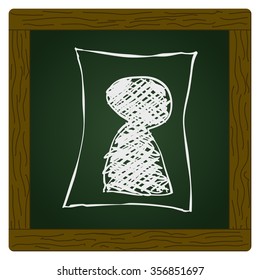 Simple hand drawn doodle of a keyhole