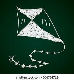 Simple hand drawn doodle of a kite