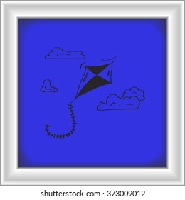 Simple hand drawn doodle of a kite