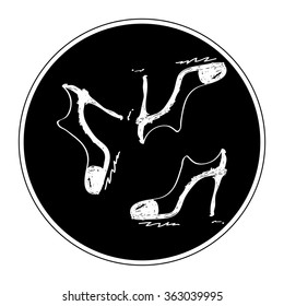 Simple hand drawn doodle of a ladies shoe