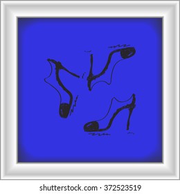 Simple hand drawn doodle of a ladies shoe
