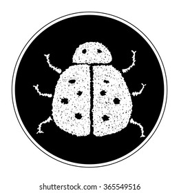 Simple hand drawn doodle of a ladybird