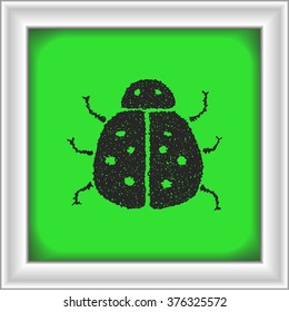 Simple hand drawn doodle of a ladybird
