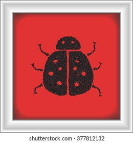 Simple hand drawn doodle of a ladybird