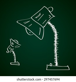 Simple hand drawn doodle of a lamp