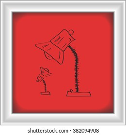 Simple hand drawn doodle of a lamp