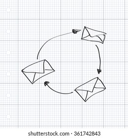 Simple hand drawn doodle of a letter