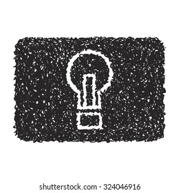 Simple hand drawn doodle of a light button