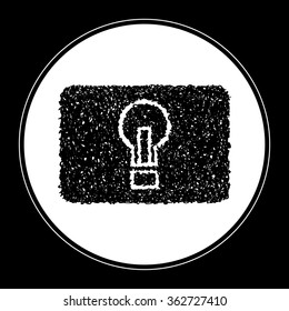 Simple hand drawn doodle of a light button