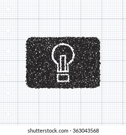 Simple hand drawn doodle of a light button