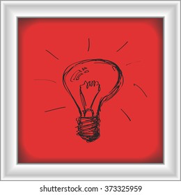 Simple hand drawn doodle of a light bulb