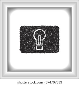 Simple hand drawn doodle of a light button