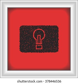 Simple hand drawn doodle of a light button