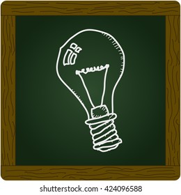 Simple hand drawn doodle of a light bulb
