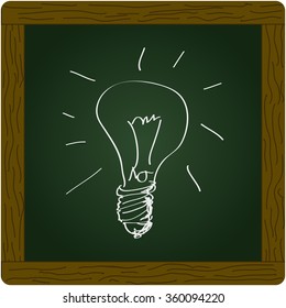 Simple hand drawn doodle of a lightbulb