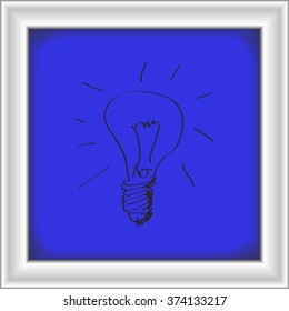 Simple hand drawn doodle of a lightbulb