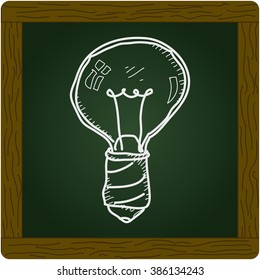 Simple hand drawn doodle of a lightbulb