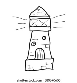 Simple hand drawn doodle of a lighthouse