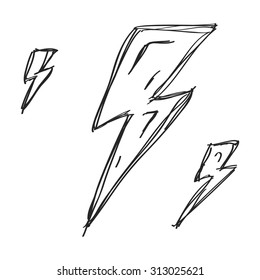 Simple Hand Drawn Doodle Of A Lightning Bolt