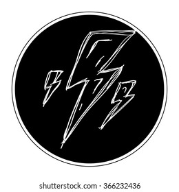 Simple hand drawn doodle of a lightning bolt